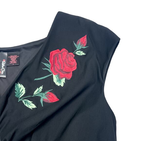Torrid Retro Chic Plus Size Black Rose Embroidered Dress - Picture 6 of 8